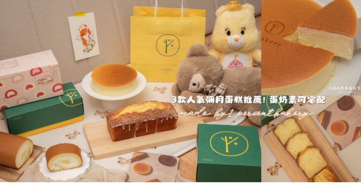 【台中彌月蛋糕推薦】1％bakery 香檸乳酪生乳捲、檸檬磅蛋糕、香草輕乳酪3款人氣宅配彌月蛋糕推薦 @巧莉的世界流浪筆記
