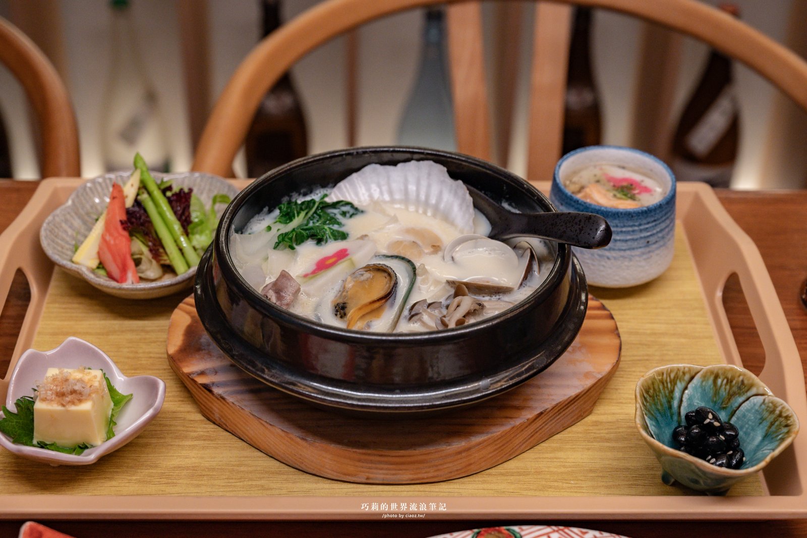 千汌 にほんりょうり｜平日限定濃郁豆乳鍋，連毛孩都有專屬免費玉子燒！台中最寵毛孩的高質感寵物友善日本料理 @巧莉的世界流浪筆記