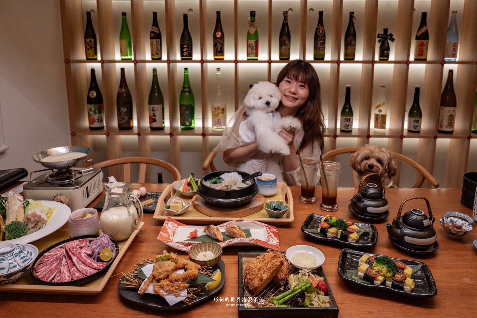 千汌 にほんりょうり｜平日限定濃郁豆乳鍋，連毛孩都有專屬免費玉子燒！台中最寵毛孩的高質感寵物友善日本料理 @巧莉的世界流浪筆記
